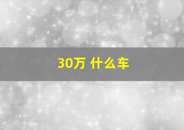 30万 什么车